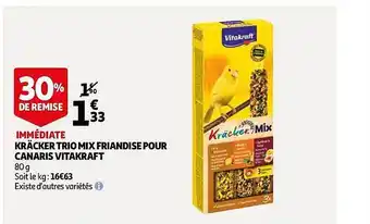 Auchan Kräcker Trio Mix Friandises Pour Canaris Vitakraft offre