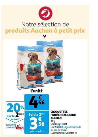 Auchan Croquettes Pour Chien Junior Auchan offre