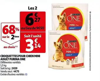 Auchan Croquettes Pour Chien Mini Adult Purina One offre