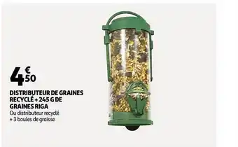 Auchan Distributeur De Graines Recyclé + 245 G De Graines Riga offre