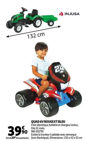 Quad 6v Rouge Et Bleu
