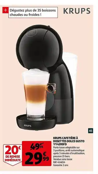 Auchan Krups Cafetière à Dosettes Dolce Gusto Yy4395fd offre