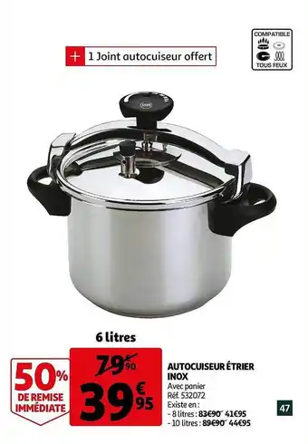 Auchan Autocuiseur étrier Inox offre