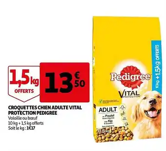 Auchan Croquettes Chien Adulte Vital Protection Pedigree offre