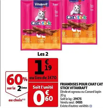Auchan Friandises Pour Chat Cat Stick Vitakraft offre