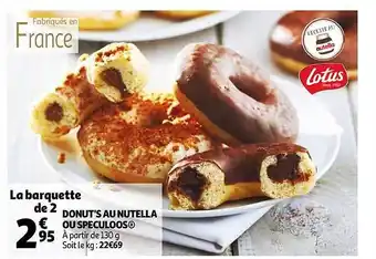 Auchan Donut's Au Nutella Ou Speculoos offre