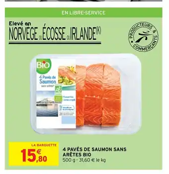 Intermarché Express 4 Pavés De Saumon Sans Arétes Bio offre