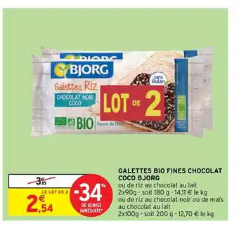 Galettes Bio Fines Chocolat Coco Bjorg