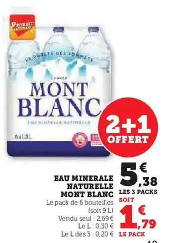 Hyper U MONT BLANC Eau minerale naturelle offre