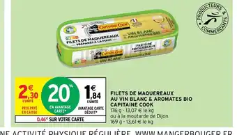 Intermarché Express Filets De Maquereaux Au Vin Blanc & Aromates Bip Capitaine Cook offre