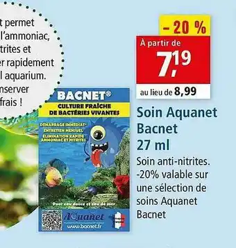 Maxi Zoo Soin Aquanet Bacnet 27 Ml offre