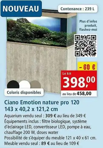 Maxi Zoo Ciano Emotion Nature Pro 120 143 X 40,2 X 121,2 Cm offre