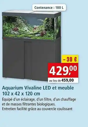 Aquarium Vivaline Led Et Meuble 102 X 42 X 120 Cm