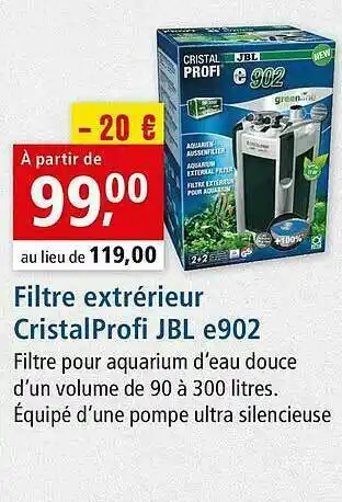 Maxi Zoo Filtre Extérieur CristalProfi Jbl E902 offre