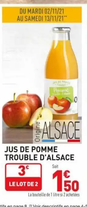 Grand Frais Jus De Pomme Trouble D'Alsace offre