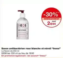 Monoprix INEOS Savon antibactérien rose blanche et néroli offre