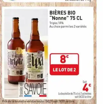 Grand Frais Biéres Bio "Nonne" 75CL offre