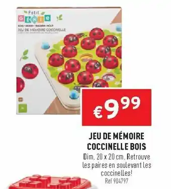 Trafic Jeu De Mémoire Coccinelle Bois offre