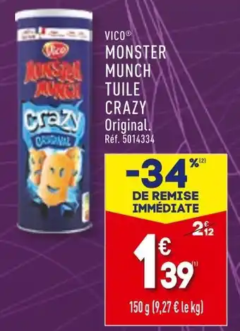 ALDI VICO Monster munch tuile crazy original offre