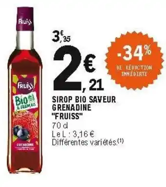 E.Leclerc Sirop bio saveur offre