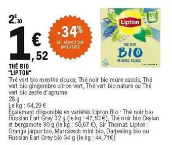 E.Leclerc Thé bio offre