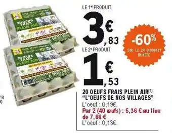 E.Leclerc 20 oeufs frais plein air offre