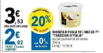 E.Leclerc Burrata di puglia offre