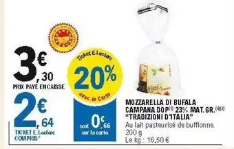 E.Leclerc Mozzarella di bufala offre