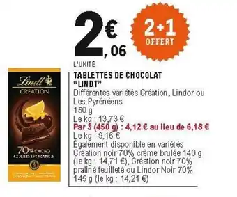 E.Leclerc Tablettes de chooclat offre