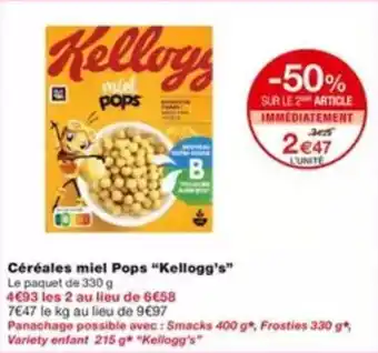 Monoprix KELLOGG'S Céréales miel Pops offre