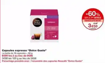 Monoprix DOLCE GUSTO Capsules espresso offre