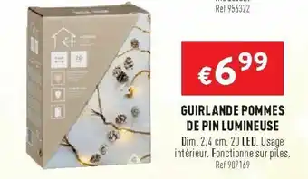 Guirlande pommes de pin lumineuse