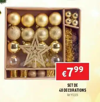 Set de 40 decorations
