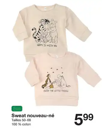Zeeman Sweat nouveau-né offre