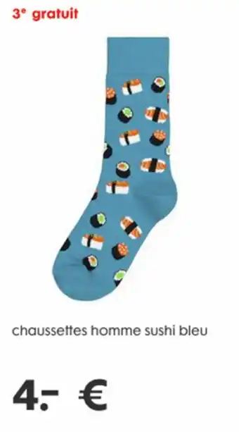 Chaussettes homme sushi bleu