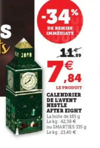 Super U Calendrier de l'avent nestle after eight offre