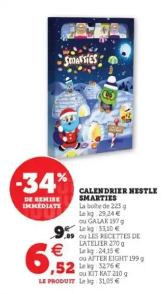 Super U Calendrier nestle smarties offre