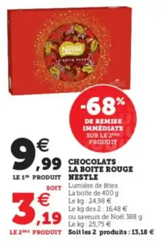 Super U Chocolats la boite rouge nestle offre