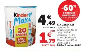 Super U Kinder maxi offre