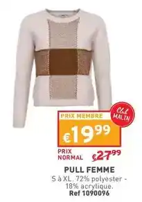 Trafic Pull femme offre