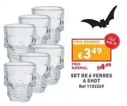 Trafic Set de 6 verres a shot offre