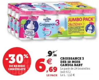 Super U Croissance 3 des 10 Mois Candia Baby offre