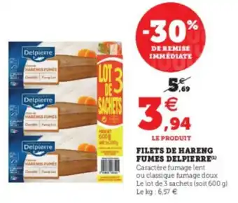 Super U Filets de Hareng Fumes Delpierre offre