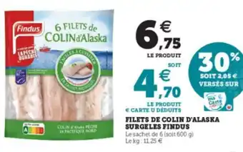 Super U Filets de Colin d'Alaska offre