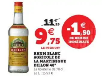 Super U Rhum Blanc Agricole de La Martinique offre