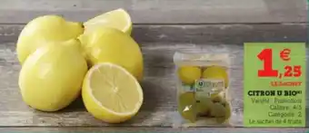 Super U Citron U Bio offre