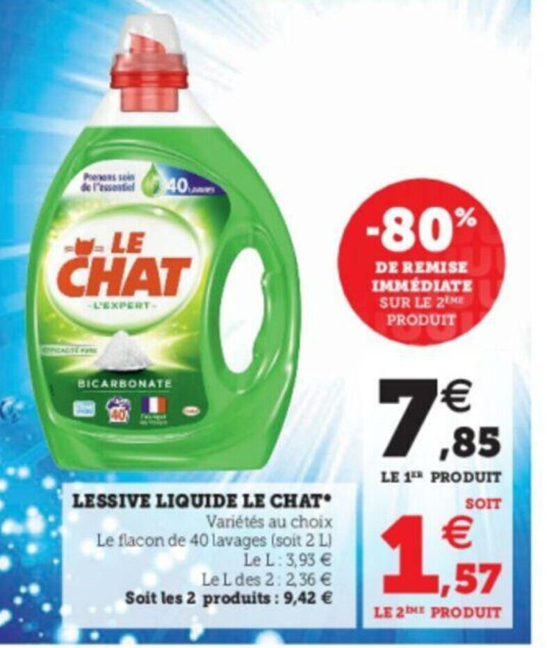 Promo Lessive Liquide Le Chat Chez Super U