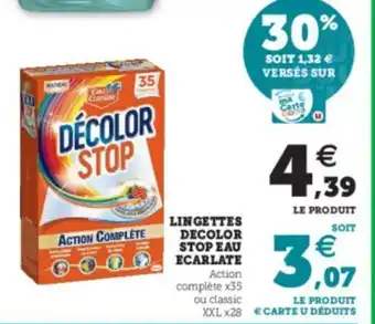 Super U Lingettes Decolor Stop Eau offre