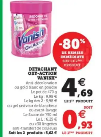 Super U Detachant Oxy-Action Vanish offre