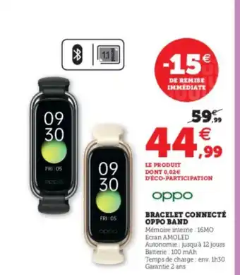 Super U Bracelet Connecté Oppo Band offre